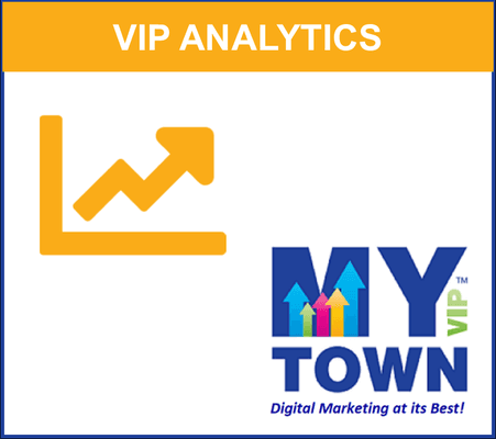 MyTownVIP. VIP Analytics includes Social Media Analytics, Google Analytics, Website Analytics, SEO Analytics and CERV Analytics.