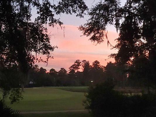 Sun setting over hole number 6.