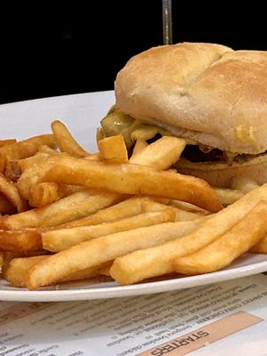 Looks are deceiving, black charred dry burger they ran out of bacon and served with no lettuce or tomatoes. Fries were standard frozen