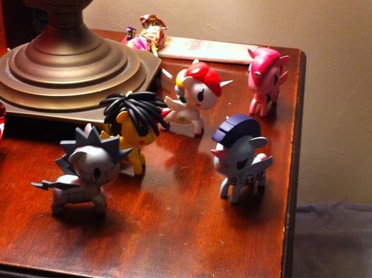 Five of the Tokidoki blind grab ponies that can be purchased at Barns & Noble.