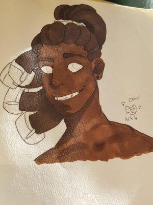 Lucio colored with Dual tip skin tone markers by Levi Feehan.