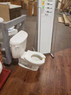 Very little toilet. Perfect for little ones.