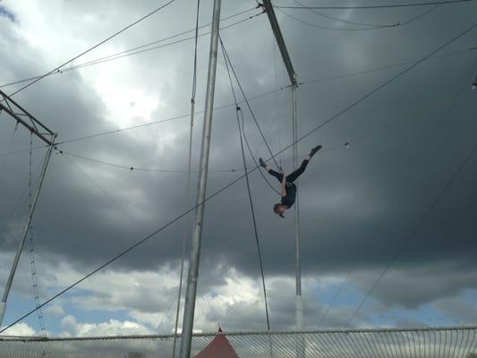 Me at the Trapeze School Venice Florida- After only 30 minutes of the class!