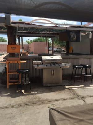 Pool table and outside bar