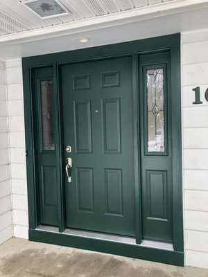 Beautiful front door with custom aluminum work