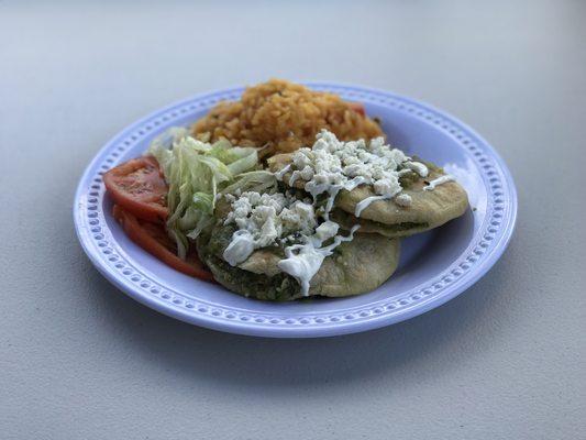 Gorditas With Rice & Salad