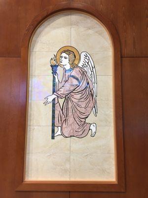 Mosaic Angel with stones from six countries