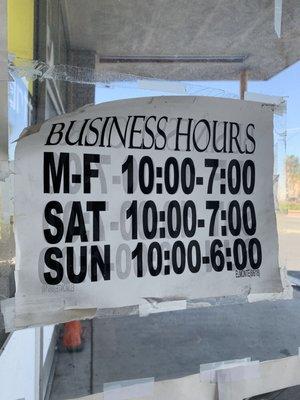 Store hours