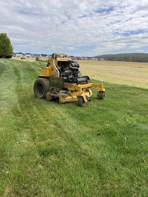 Mower of lawn mowing