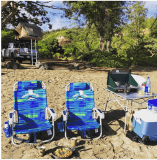 Chairs, coolers, table, stove, propane gas, beach umbrella and much more -- all provided.