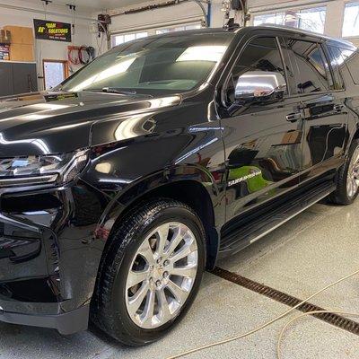 2022 Chevrolet Suburban Exterior Detail, Claybar Treatment and Wax.