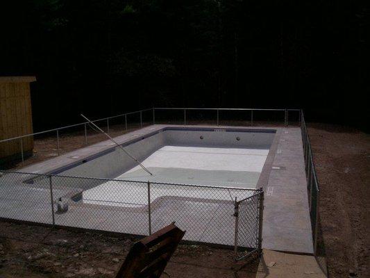 New In-Ground Gunite pool, with concrete deck & fence