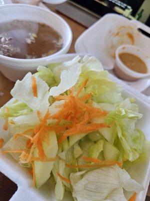 Salad that accompanies my chicken and shrimp combo