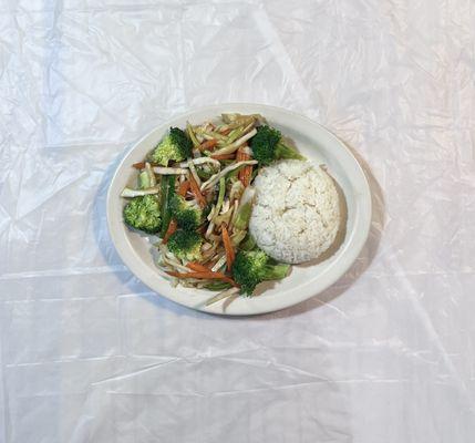 Vegetarian Stirfry (No Meet) Vegetables with Rice