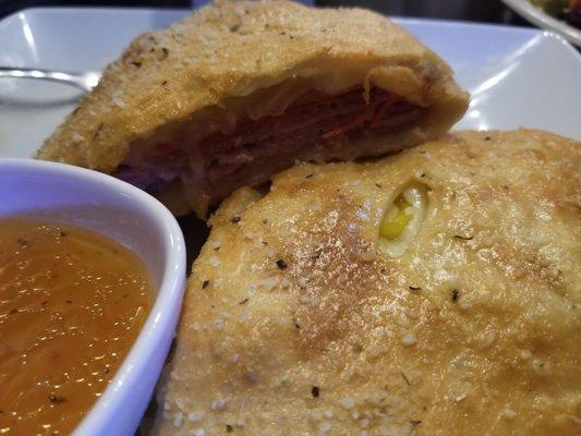 Italian Grinder Sub, calzone style.