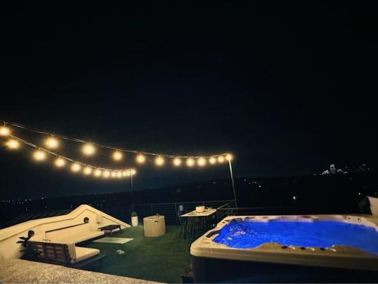 Rooftop string lights