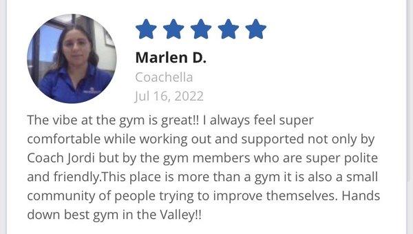 We have heard great things about the culture of this gym, thus far meets the expectations. Clean and community based.