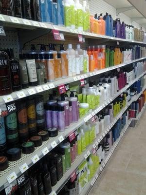 Retail products in the beauty supply store