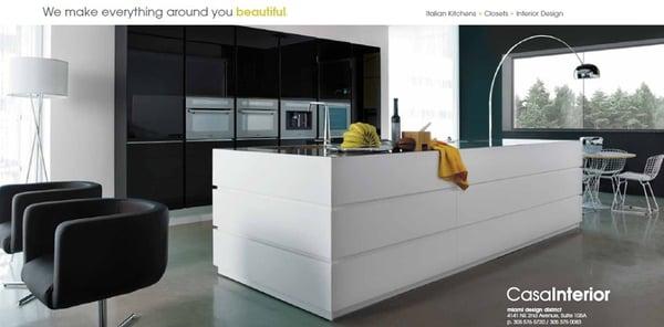 CASAINTERIOR Italian kitchens, closets, furniture, interior doors, lighting, baths.