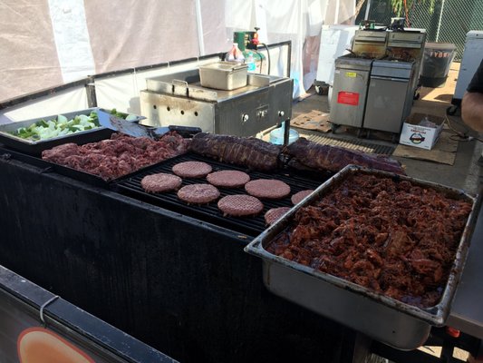 meats getting grilled