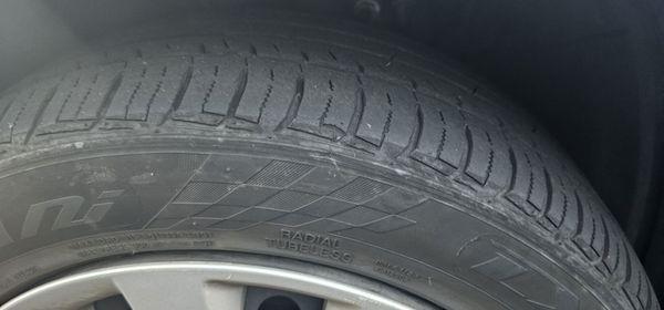 These are my "bald tires" that he was insisting on me changing because they were so bald and unsafe to drive.