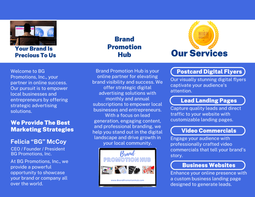 Introducing 
BrandPromotionHub.com

#NewService #SoftLaunch #BGPromotionsinc #BrandPromotionHub