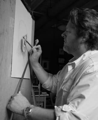 Artist James Daniel at work.