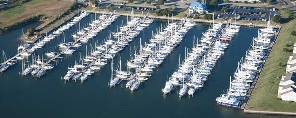 Aerial shot of BP Marina