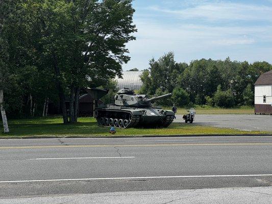 Tank across street.