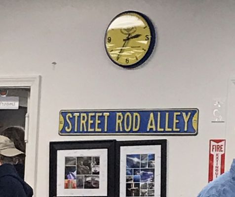 Sign inside the Connecticut Street Rod Association clubhouse.