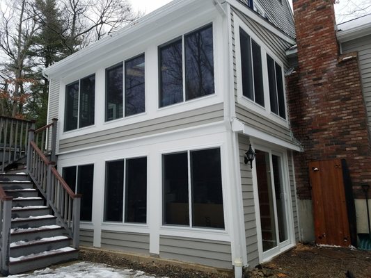 Harvey sliding windows and door with new exterior azek trim.