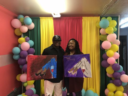 Patrons created their own master pieces at weekly paint and Sip!