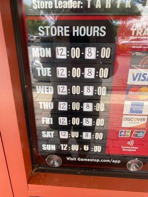 New hours