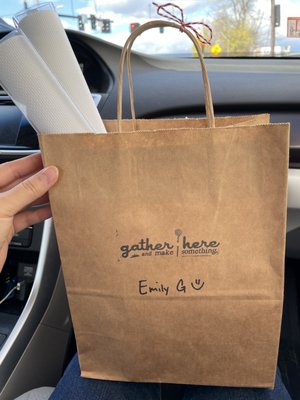 Easy pick up bag for my online order