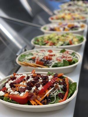 Limitless salad options all with gluten free made from scratch dressings!!