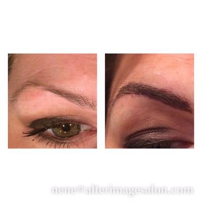 Micro hairstrokes to thicken over tweezed eyebrows