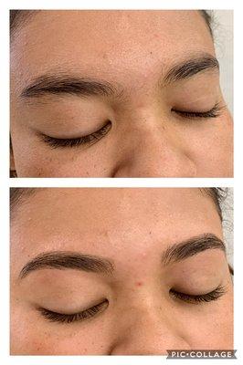 Before & After full Arch by Melissa, no brow fill in