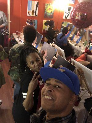 Have you ever been to a paint and sip party with a Live Dj. Book Dj C Note for any occasion. We had a blast.