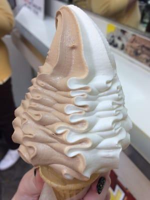 Chocolate and vanilla swirled