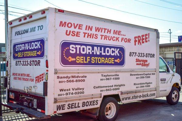 Move-in truck available for use in the Sale Lake Valley. Ask managers for details.