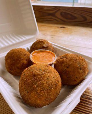 Our fan favorites: Mac 'n' Cheese Bites- made to order!