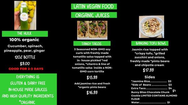 Main menu down at our main location 499 eglin Pkwy NE *prices subject to change based off of location