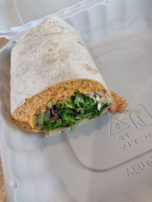 Mediterranean  wrap (vegetarian). Was surprisingly large