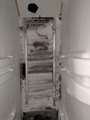 GE refrigerator not cooling enough. So, defrost heater and thermostat replaced and refrigerator in business again.