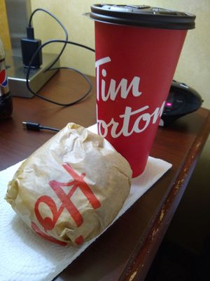 Tim's app delivery order. They forgot my muffin. :-(