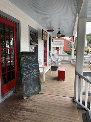 Porch leading to restaurant and bar