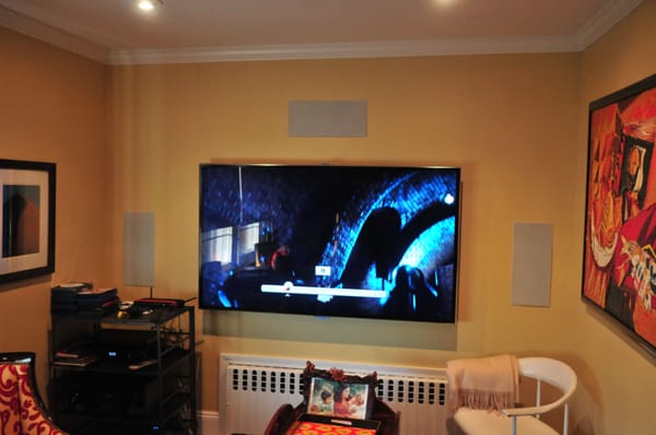 7.1 surround sound and a 65" 3D TV