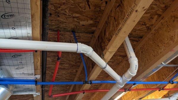 Installation of a new drain for a new first floor laundry room