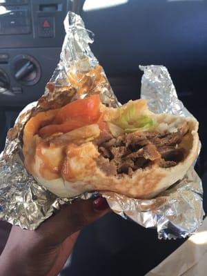 Gyro with brown gravy