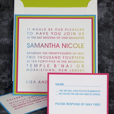 Colorful Bat Mitzvah Invitation